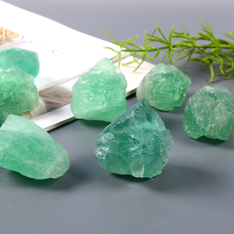 Natural Green Fluorite Crystal Stone – Aromatherapy Diffuser Stone, Rough Decor, Black Tourmaline Accent, Home & Office Wellness Gift - Image 4