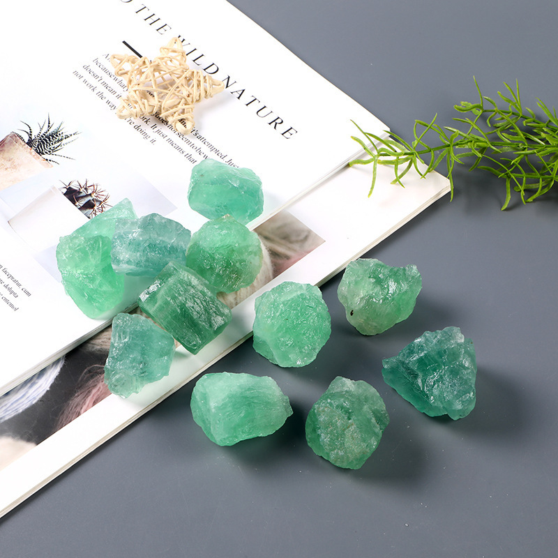 Natural Green Fluorite Crystal Stone – Aromatherapy Diffuser Stone, Rough Decor, Black Tourmaline Accent, Home & Office Wellness Gift - Image 3