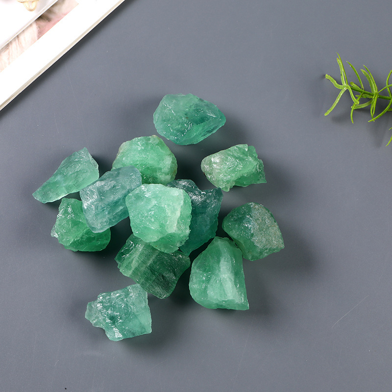 Natural Green Fluorite Crystal Stone – Aromatherapy Diffuser Stone, Rough Decor, Black Tourmaline Accent, Home & Office Wellness Gift - Image 2