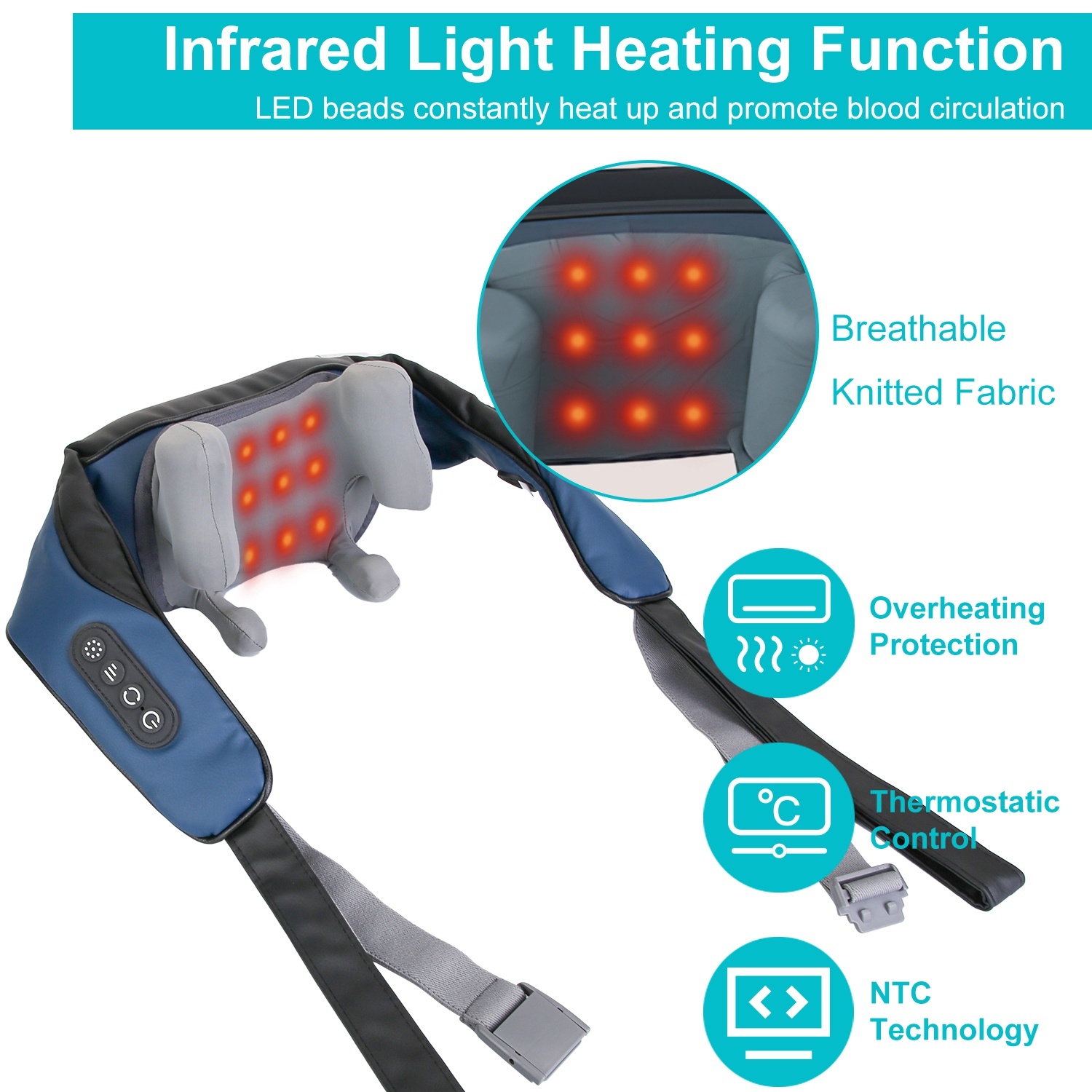 Electric Neck & Shoulder Massager with Infrared Heat - Image 2