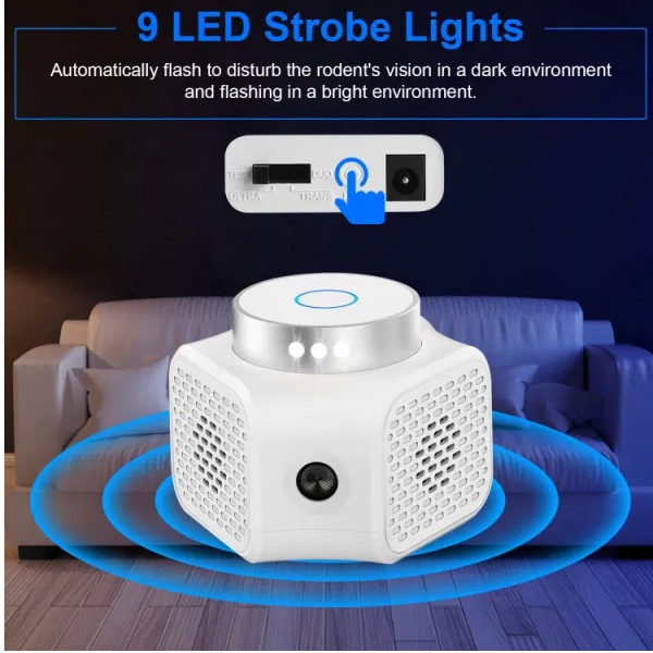 Ultrasonic Rodent Chaser – Electronic Plug-In Mouse Control with 4 Modes, LED Strobe Light & Safe for Home, Office & Indoor Use - Image 3