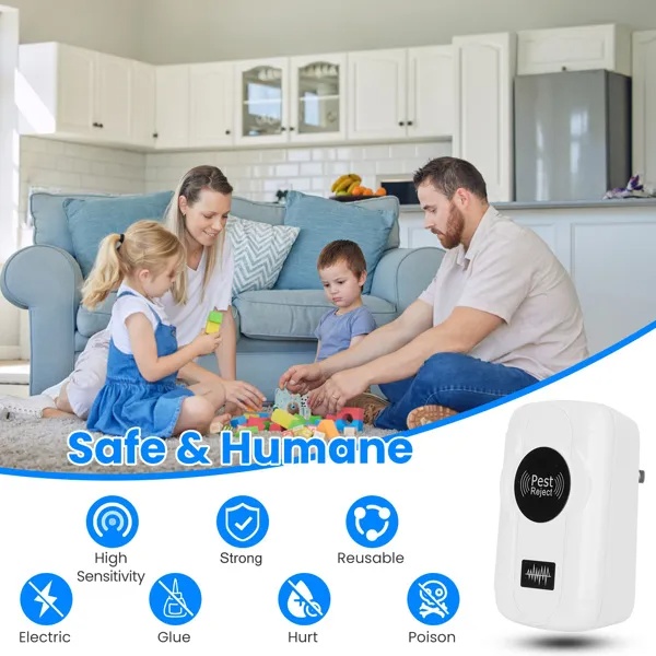 6-Pack Ultrasonic Insect Repellent – Dual Sound-Wave Technology for Pests & Rodent Control, Safe & Effective - Image 2