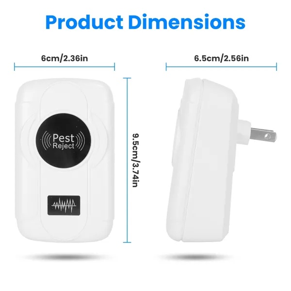 6-Pack Ultrasonic Insect Repellent – Dual Sound-Wave Technology for Pests & Rodent Control, Safe & Effective - Image 6